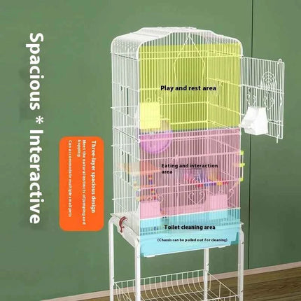 Luxury Wooden Pet Cage Mansion for Sugar Glider Large Hamster House Squirrel Enclosure Dwarf Flying Mouse Habitat