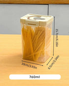 WORTHBUY Pasta Storage Box With Handle Moisture-Proof Plastic Noodles Sealed Can Spaghetti Storage Container Kitchen Organizer