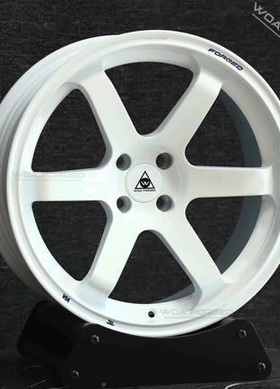 WOAFORGED TE37 Nuovi Cerchi in Alluminio Forgiato dal Design Muscoloso ed Elegante, Bianchi Cromati Lucidi, 17-23 Pollici, 5x114.3, per Auto Passeggeri
