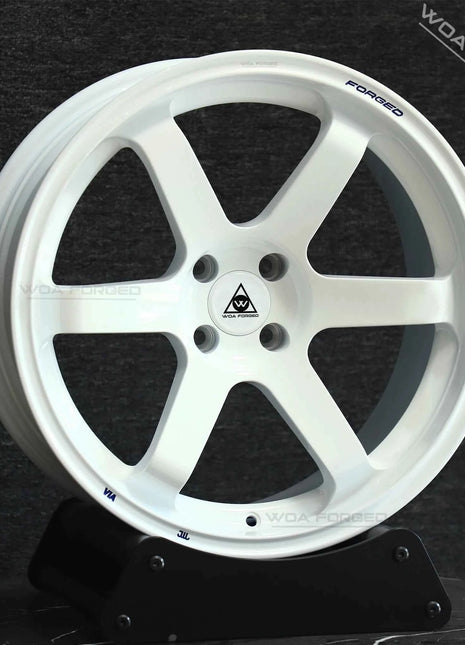 WOAFORGED TE37 Nuovi Cerchi in Alluminio Forgiato dal Design Muscoloso ed Elegante, Bianchi Cromati Lucidi, 17-23 Pollici, 5x114.3, per Auto Passeggeri
