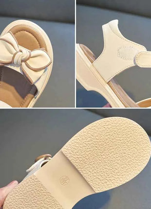 Sandali con papillon per ragazze Sweet Princess Classic Simple Summer 2024 nuovi sandali per bambini per ragazze scarpe da spiaggia all'aperto Cute Bow-knot