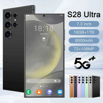Nuovo Arrivo 2026: Smartphone S28 Ultra Originale di Alta Qualità con Sistema Dual SIM 4G/5G, Versione Globale, Batteria da 8000mAh