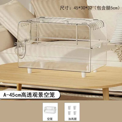 ‌Premium Hamster Cage, Thickened Acrylic Gerbil Mansion, Chew-Proof Luxury Habitat with Large Space, Ventilated Small Pet Home