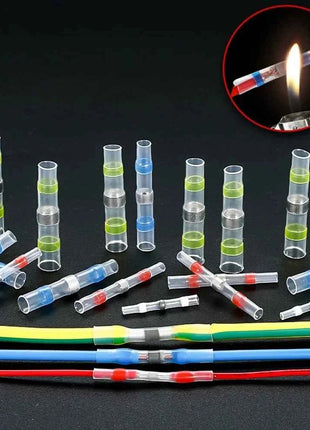Waterproof Solder Seal Heat Shrink Tube Sleeves Electrical Wire Connector Butt Splice Terminals Heat Shrinkage Cable Connectors
