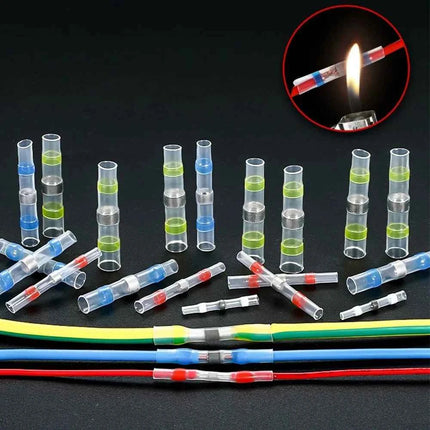 Waterproof Solder Seal Heat Shrink Tube Sleeves Electrical Wire Connector Butt Splice Terminals Heat Shrinkage Cable Connectors