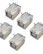5 pezzi connettore USB 2.0 tipo B presa femmina riparazione interfaccia stampante per saldatura PCB ad angolo retto