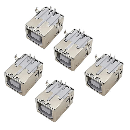 5 pezzi connettore USB 2.0 tipo B presa femmina riparazione interfaccia stampante per saldatura PCB ad angolo retto