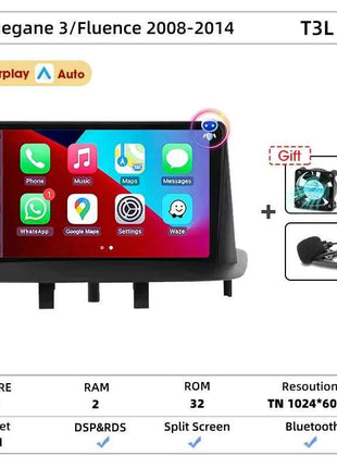 Srnubi Car Radio For Renault Megane 3 Fluence Samsung SM3 2008-2014 Multimedia Player Carplay Android Auto Autoradio Navigatore
