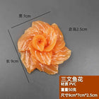 1pcs Simulated Sushi Model Simulated Salmon Fake Japanese Cuisine Simulated Salmon Slices Four Consecutive Pieces Food Model PVC