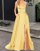 Nuovo per le donne Abito elegante Moda estiva Festa notturna Formale Abito da sera lungo con spalline Abiti da sposa eleganti
