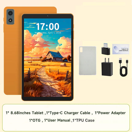 ANRY Tablet Android 16 da 8,68 Pollici con Chiamate 4G, Processore Octa Core T616, 16GB RAM, 64GB ROM, Batteria 5000mAh, WiFi, GPS, Tablet PC 2026 con Slot SD e SIM
