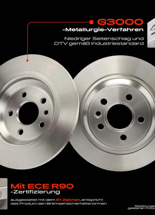 Dischi Freno Posteriori Frankberg 2x per Volvo S60 II Cross Country S80 V60 I V70 III XC70 Van 2006-2018 307690590 6G912A315EB