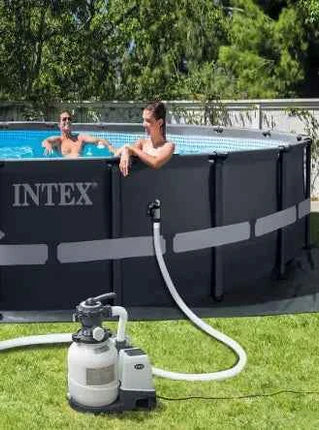 Piscina Intex Grande da Esterno con Telaio Rinforzato, Piscina Familiare per Casa e Bambini, Piscina Pieghevole da Giardino