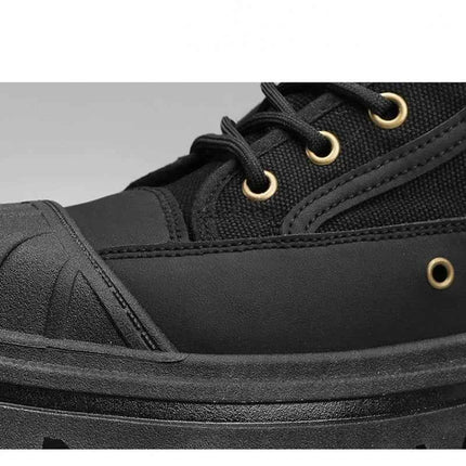 Men Boots Outdoor Work Boots for Men Booties Toe Cap Anti-collision Male Canvas Boot Breathable Boots Heightened Shoes Men New