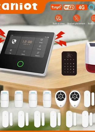 Staniot WiFi 4G Home Security System Wireless Security Protection Tuya Smart Home Alarm Sensors Built-in Siren Works with Alexa
