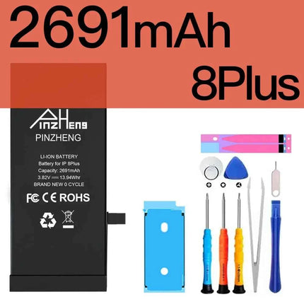 PINZHENG Real High Capacity Battery For iPhone 8 SE2020 6 6S 7 8Plus X Xs Max Xr Phone Replacement Batteries Warranty One Year