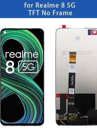 6.5 ''Per Realme 8 5G RMX3241 Display LCD Touch Screen Digitizer Assembly per Realme8 5G Schermo LCD Con Telaio di Ricambio