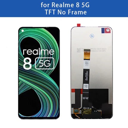 6.5 ''Per Realme 8 5G RMX3241 Display LCD Touch Screen Digitizer Assembly per Realme8 5G Schermo LCD Con Telaio di Ricambio