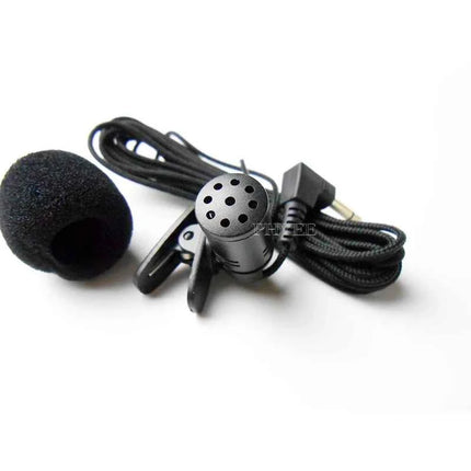 Kit vivavoce Bluetooth per auto Microfono esterno lungo 2,5 metri Microfono audio mono portatile Cavo intrecciato Clip-on Spina Aux da 3,5 mm