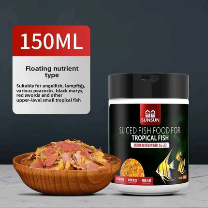 SUNSUN Premium Tropical Fish Flake Food for Angelfish, Guppies, Tetras & All Community Fish, Color Enhancing&Complete Nutrition