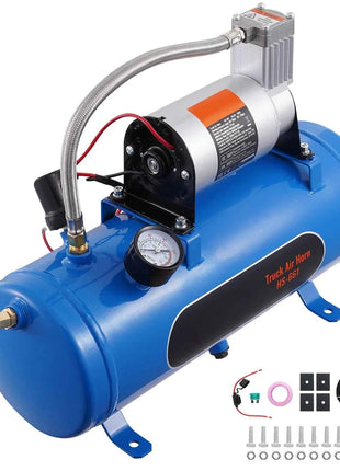 SucceBuy 12V Air Compressor with Tank 3/6L Train Horn Air Compressor 120psi Air Compressor System for Train Horn/Inflating Tire