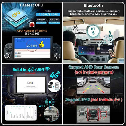 Wireless 7'' Carplay Android 15 Auto Stereo autoradio For Fiat Panda 2020-2023 2 din Car Radio Multimedia player Screen 4G LTE