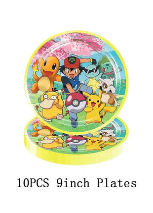 Forniture per decorazioni per feste di compleanno a tema Pokemon Cartoon Pokemon Go Stoviglie Tazze Piatti Palloncino Pikachu per bomboniere per baby shower