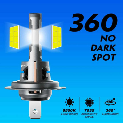 NOVSIGHT Headlight H7 Mini LED 60W 12000LM Car Headlight Bulbs with Fan 6500K White Car Lamps Plug and Play Led Lights for Car