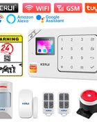 KERUI Home Alarm System Alexa Support, W184 Tuya Smart Home Security Alarm 4G/WiFi Wireless Anti-theft Protection PIR Motion Sensor