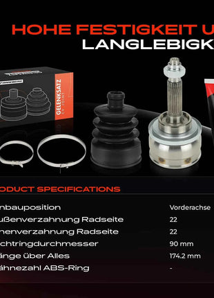 Frankberg 1x Set Giunto Albero di Trasmissione Assale Anteriore Per Lada Niva 2121 Nadezhda 2120 1976-2010 828002 21212215012 12-101473