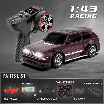KF30 1:43 4WD RC Car With Gyroscope & Dual Motor System 2.4G Full-Proportional RC High Speed Racing Car LED Lights Toys Gifts