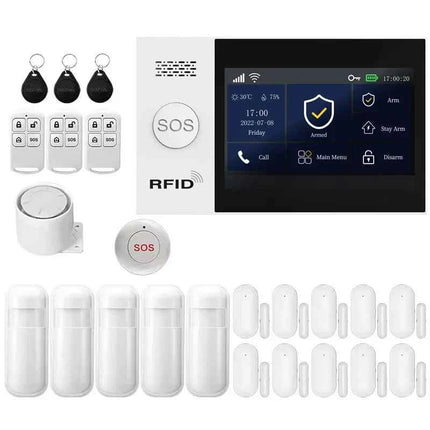 PGST 4G WiFi Smart Life Security Alarm System Kit Tuya Alexa Home Automation Alarm Security Protection Motion Detector Sensor