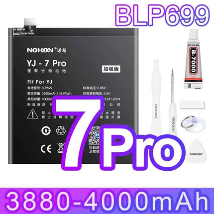 NOHON Replacement Battery for OnePlus 7T 8T 9RT 10T 12 11 9 8 7 6T 6 5T 5 7TPro Phone Batteries BLP801 BLP685 BLP745 BLP743