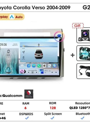 Srnubi Android Car Radio for Toyota Corolla Verso 2004-2009 Carplay Android auto 2Din Multimedia Player Autoradio Navigatore GPS