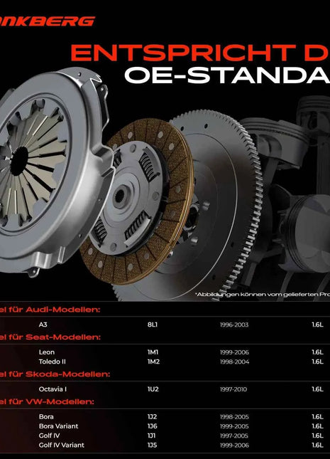 Kit Frizione Frankberg 1x per VW Golf IV Bora Variant Audi A3 Seat Leon Toledo II Skoda Octavia I Combi 027141026 1J0721261A