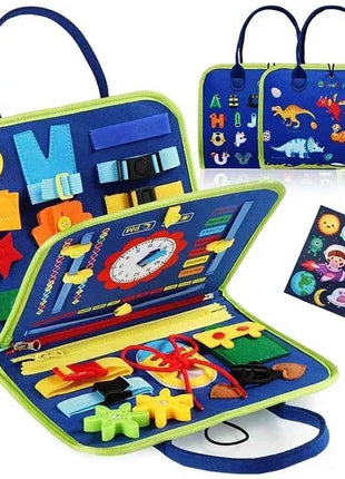 Montessori Kids Travel Toy Felt Activity Quiet Busy Board for Basic Dress Motor Skill Activity Educational Sensory Learning Book
