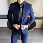 Abito Uomo 2 Pezzi Slim Fit a Righe - Giacca e Pantalone Business Casual