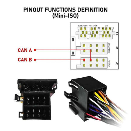 Cablaggio Mini-ISO con Decoder CAN Bus per Alfa 147 159 MiTo MK1 Giulietta 2010-2013, Ritenzione SWC, Adattatore Android P&P 16 Pin