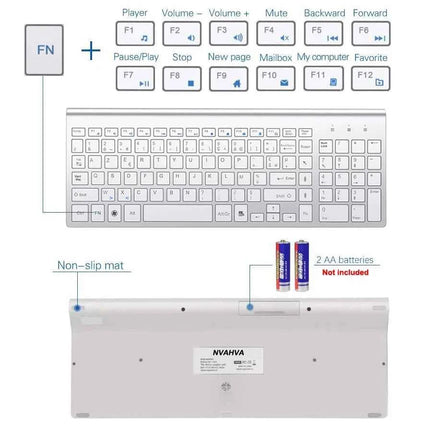 AZERTY French Layout 2.4G Mouse Keyboard Ultra-Slim Wireless Keyboard and Mouse Set Silent Compact for PC Laptop Windows