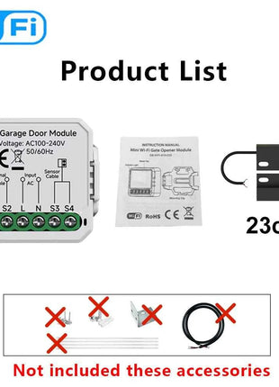 Tuya Mini WiFi Garage Door Opener Smart Life App Remote Voice Control Gate Door Switch module Works with Alice Alexa Google Home