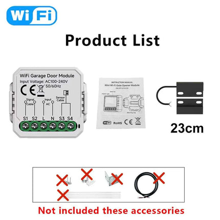 Tuya Mini WiFi Garage Door Opener Smart Life App Remote Voice Control Gate Door Switch module Works with Alice Alexa Google Home