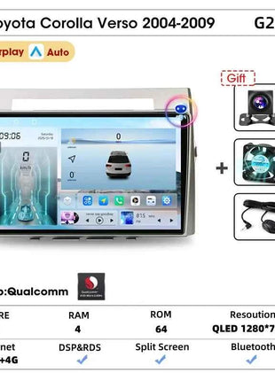 Srnubi Android Car Radio for Toyota Corolla Verso 2004-2009 Carplay Android auto 2Din Multimedia Player Autoradio Navigatore GPS