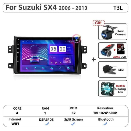 Srnubi Car Radio For Suzuki SX4 Cross 2006-2013 For Fiat Sedici Carplay Android Auto Radio Multimedia Player 4G Wifi GPS 2 Din
