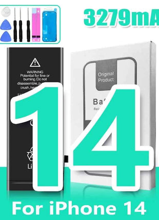 0 Cycle High Capacity Battery For iPhone 11 11Pro 12Pro 12 13 14 13Pro 14Pro Max Mini Phone Bateria + Free Tool Kit
