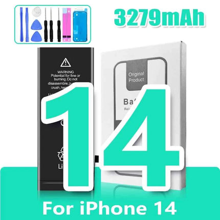 0 Cycle High Capacity Battery For iPhone 11 11Pro 12Pro 12 13 14 13Pro 14Pro Max Mini Phone Bateria + Free Tool Kit
