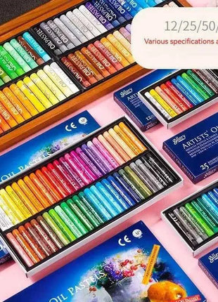 Set Pastelli a Olio Morbidi 25/50 Colori per Bambini e Studenti d'Arte
