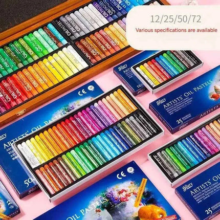 Set Pastelli a Olio Morbidi 25/50 Colori per Bambini e Studenti d'Arte