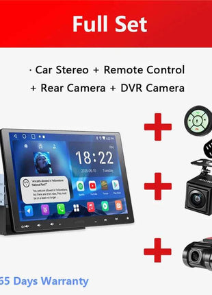 10 inch Android Car Stereo Single 1 Din Retractable Screen Apple CarPlay Android Auto 1Din Car Bluetooth Radio Head Unit