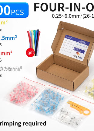 50/100/200/250PCS connettori per cavi sigillati per saldatura, tubi termorestringenti anelli di saldatura connettori per aggancio, isolamento impermeabile ele