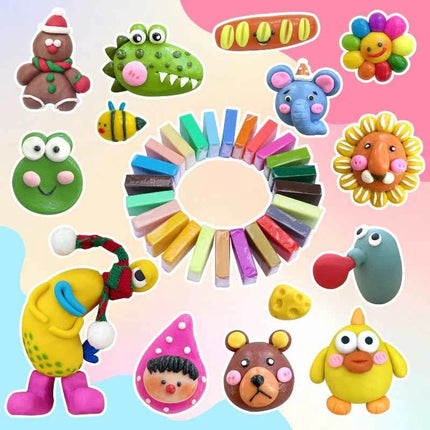 Blocco di argilla polimerica 24/32 colori con scatola di colori per attrezzi Set Processo di stampaggio Forno Cottura Accessori fai da te fatti a mano per bambini principianti